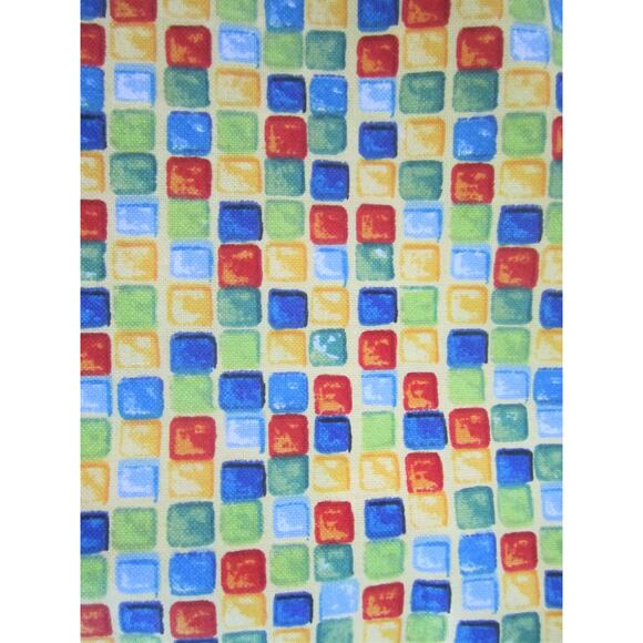 Multi Colored Squares Drawstring Backpack library bag travel bag - Picture 3 of 5